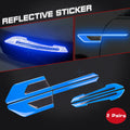 Blue Reflective Rearview Side Mirror & Door Warning Stickers for Universal