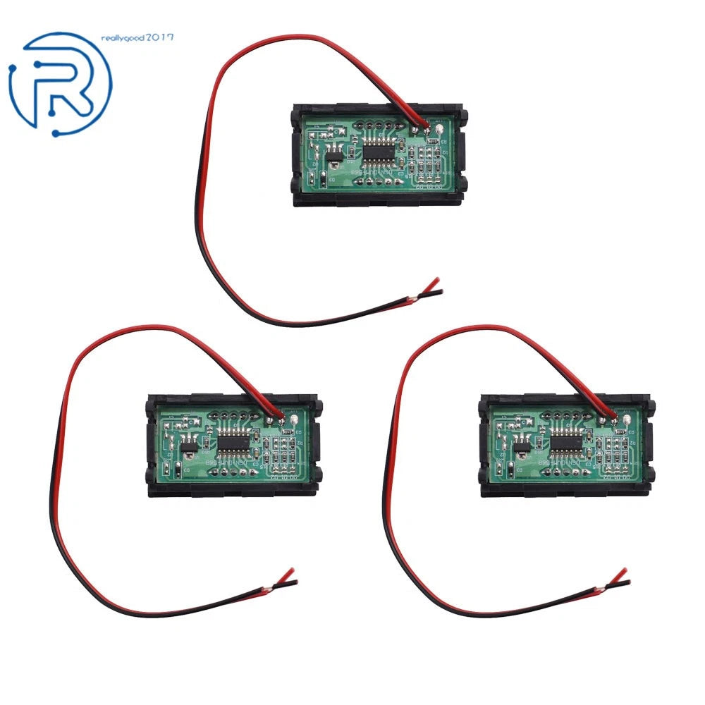 3X Blue LED Voltage Meter Voltmeter Panel for DC 4.5-30V