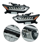 Set of 2 LED Headlights for Nissan Maxima (2019–2021) Chrome Housing