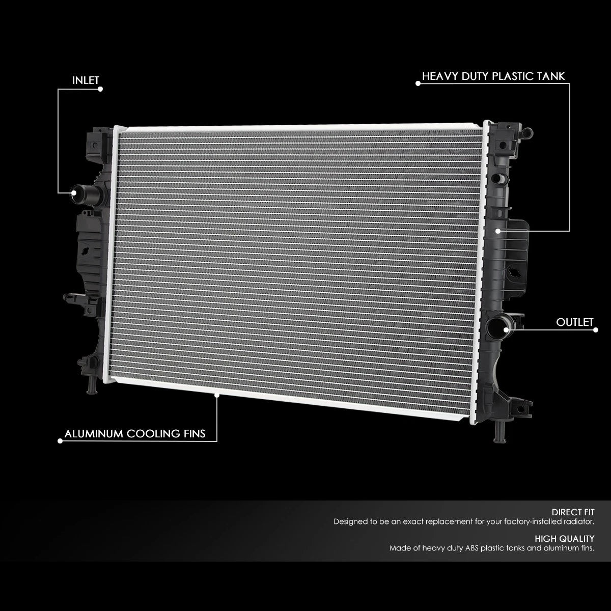 Aluminum Core Radiator for Ford Fusion/MKZ 1.5T/2.0L/2.5L (2013–2020) 13321