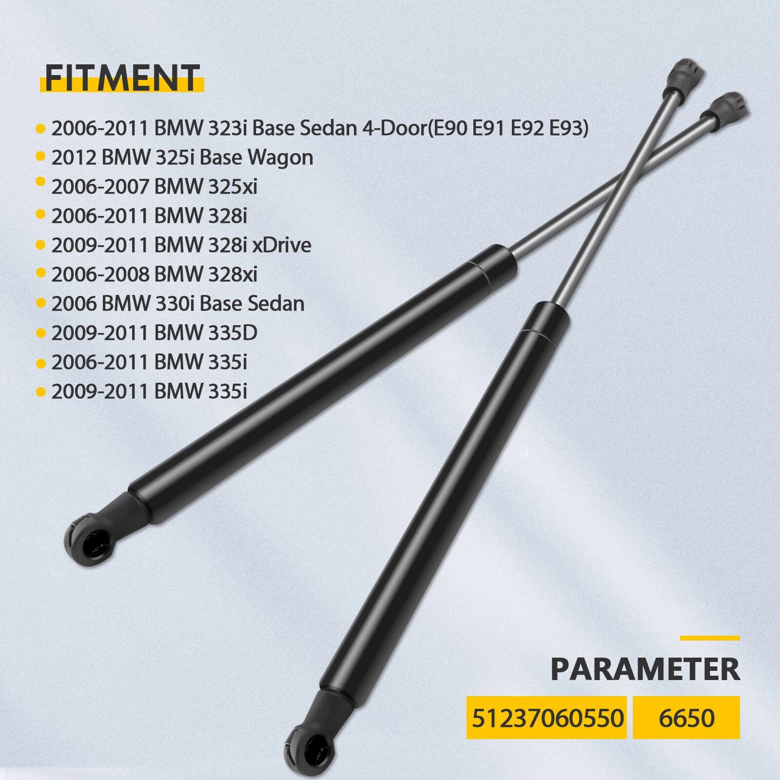 2X Front Hood Lift Support Strut Shock for BMW E90 E91 E92 E93