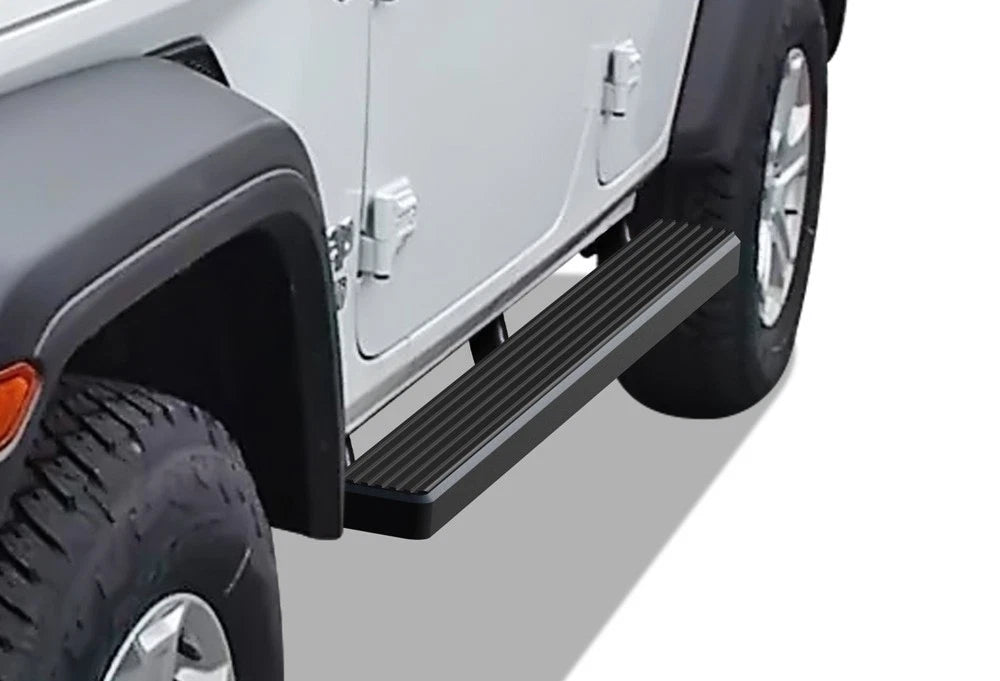 4in Matte Black Running Boards for Jeep Wrangler JL (2018–2026)