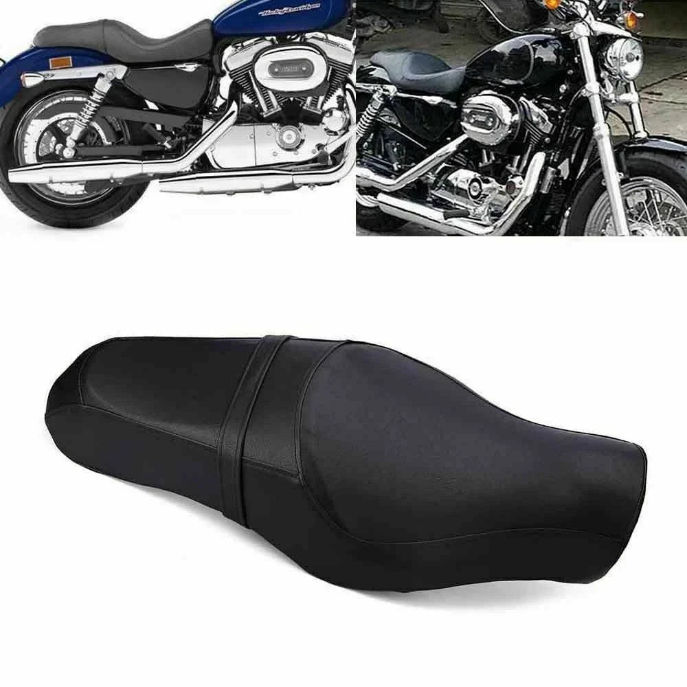 Black Driver Passenger Seat for Harley XL883N 883C 883L XL1200N 1200C (2004-2023)