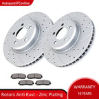 Front Slotted Rotors & Brake Pads for Dodge Challenger Charger (V6 RWD)
