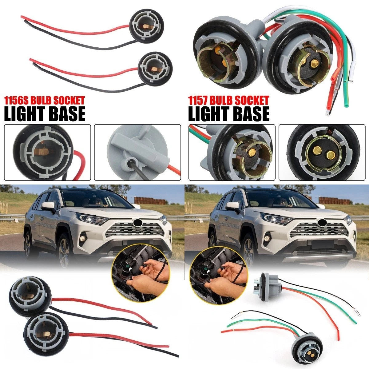 Universal Wire Female Socket 1157 U Harness LED Stop Brake Repair Plug