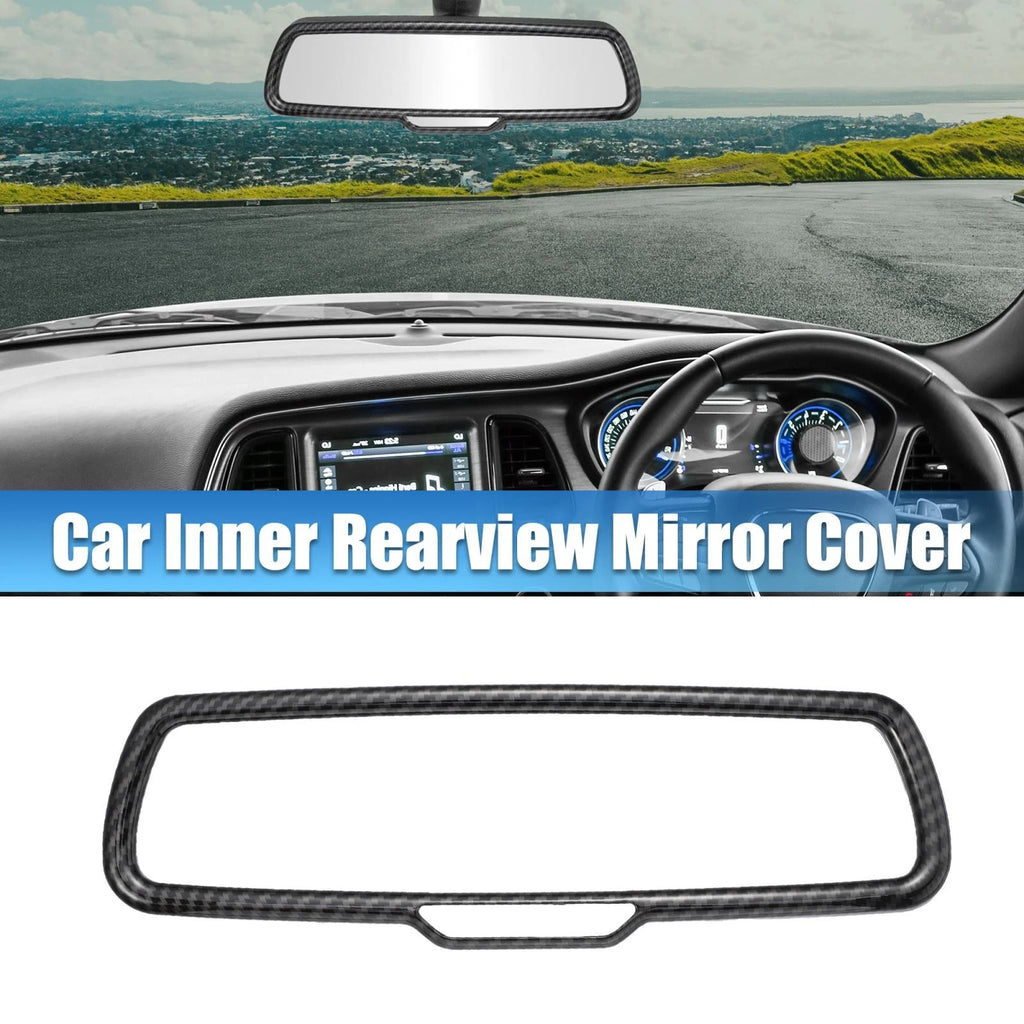 Rearview Mirror Cover for Dodge (ABS Black Carbon Fiber)