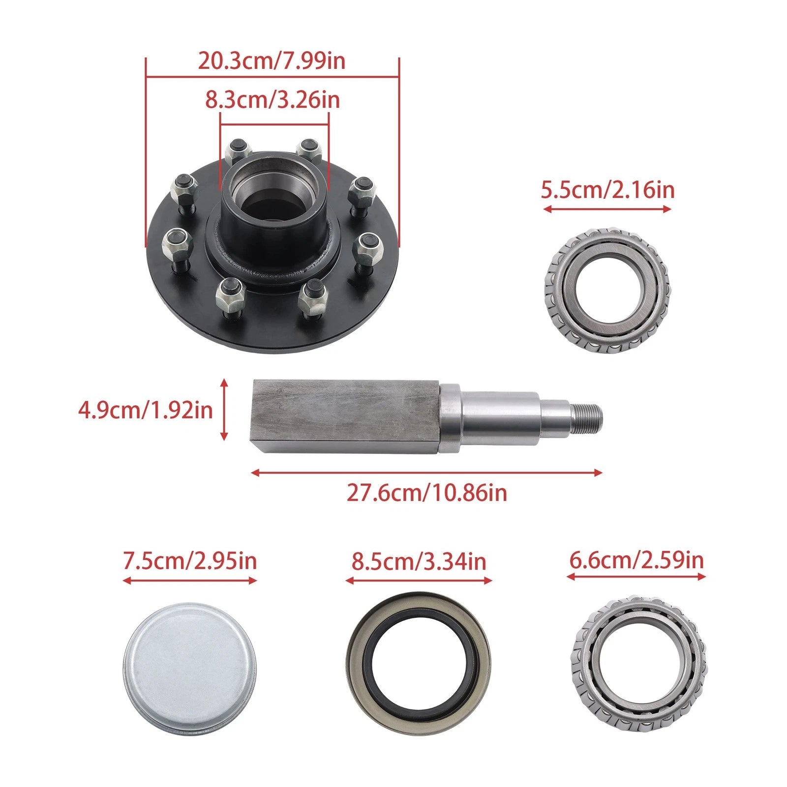 Set of 8 Wheel Hub Kit for Make Model