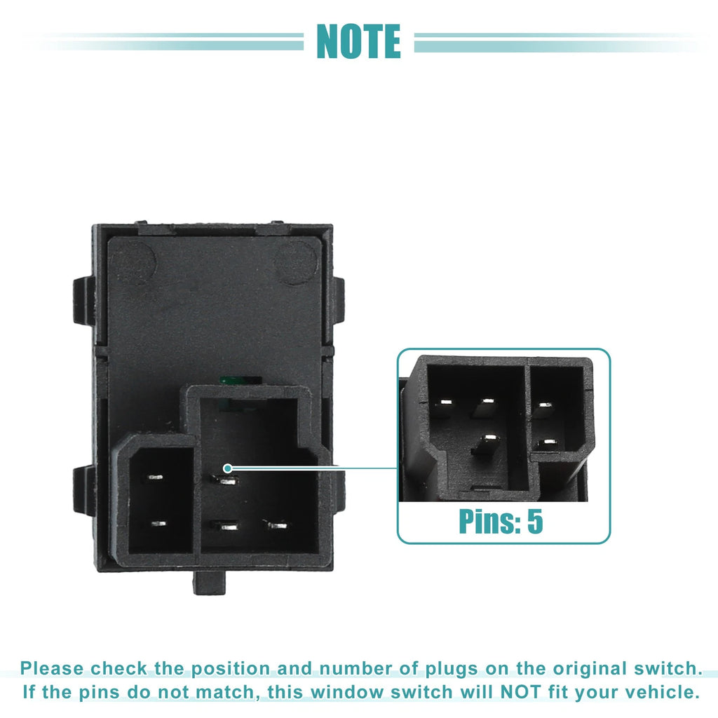 Right Power Window Switch for Dodge Ram 1500, Jeep Cherokee (No. 56007695AC)