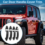 Door Handle Cover Trim for Ford Fiesta (Carbon Fiber, Black)