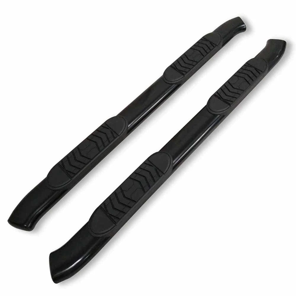 Black 5in Steel Oval Bent w/Step Pads Step Nerf Bar for 2019 Ram 1500 Crew Cab