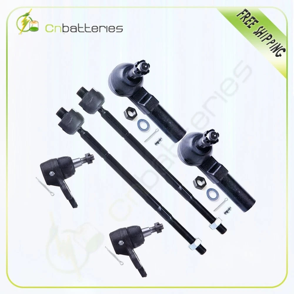 Set of 6 Inner Outer Tie Rods & Lower Ball Joints for Pontiac Bonneville (2000–2005)