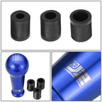 46mm 6-Speed Aluminum Blue Shift Knob w/ Adapters M8 M10 M12 for Universal
