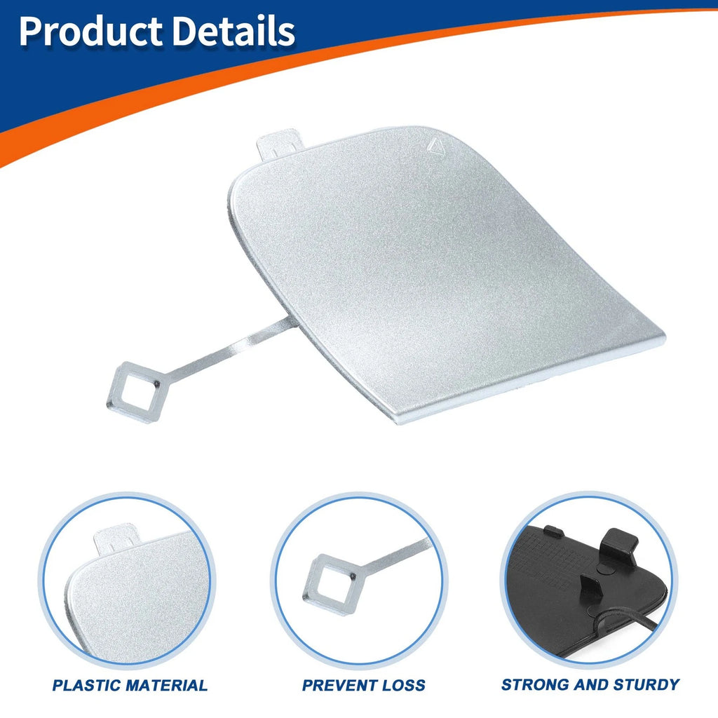 Rear Car Bumper Tow Hook Cover for Mercedes-Benz W213 (2017–2023) No.A2138850022 Silver Tone