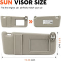 Pair Beige Sun Visors with Vanity Mirror for Toyota Venza (2009–2016)