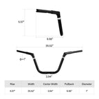 Adjustable 12" Rise 1-1/4" Handlebar for Harley Softail Fatboy (2000–2017)