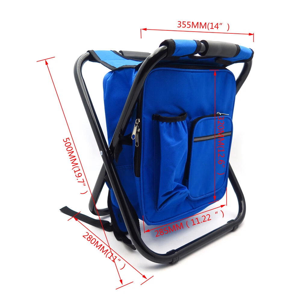Portable Folding Camping Fishing Chair Stool Travel Backpack Beach Bag