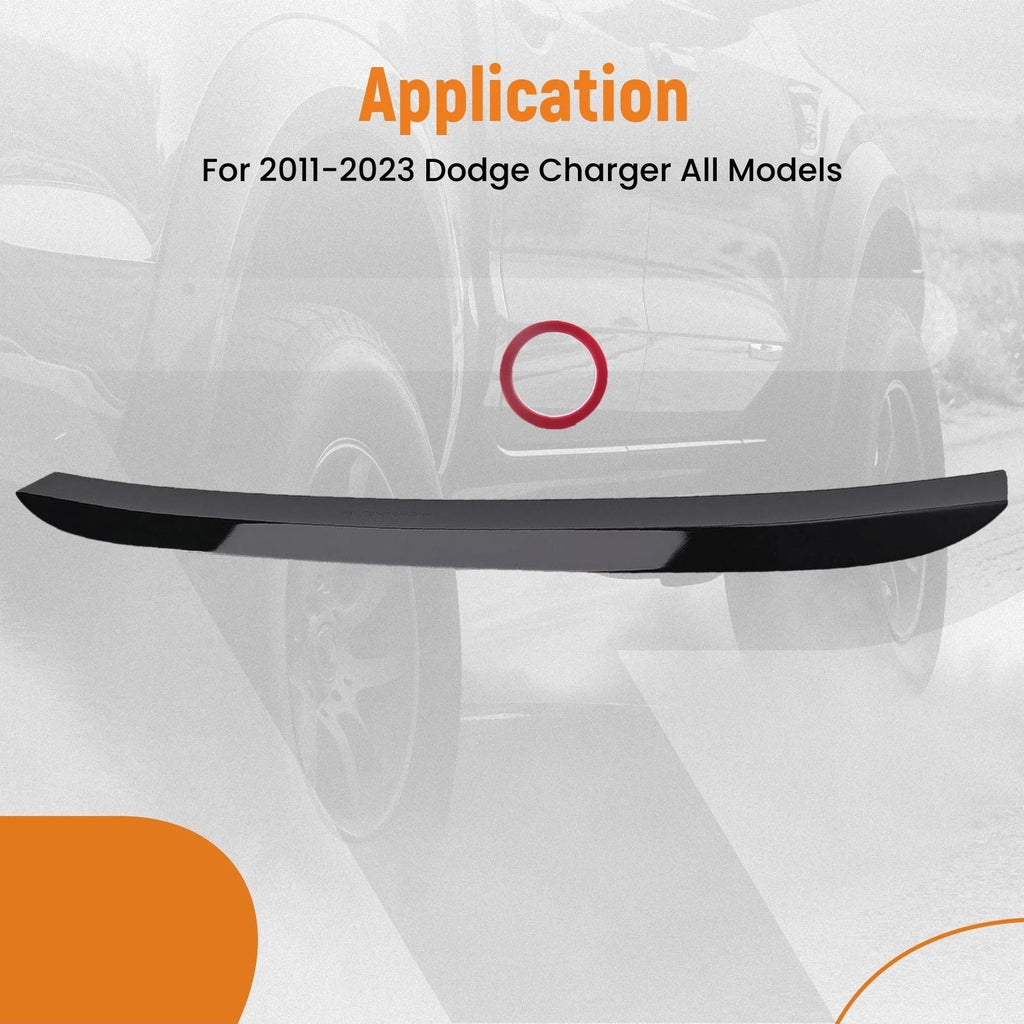 Black Painted Wing Spoiler for Dodge Charger (2011–2023) Gloss ABS