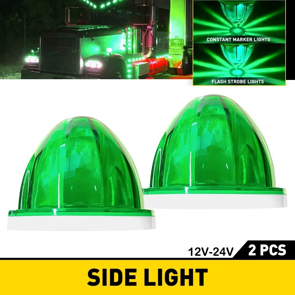 Green LED Side Marker Light for Semi Trailer Heavy Truck (12V-24V) EXV