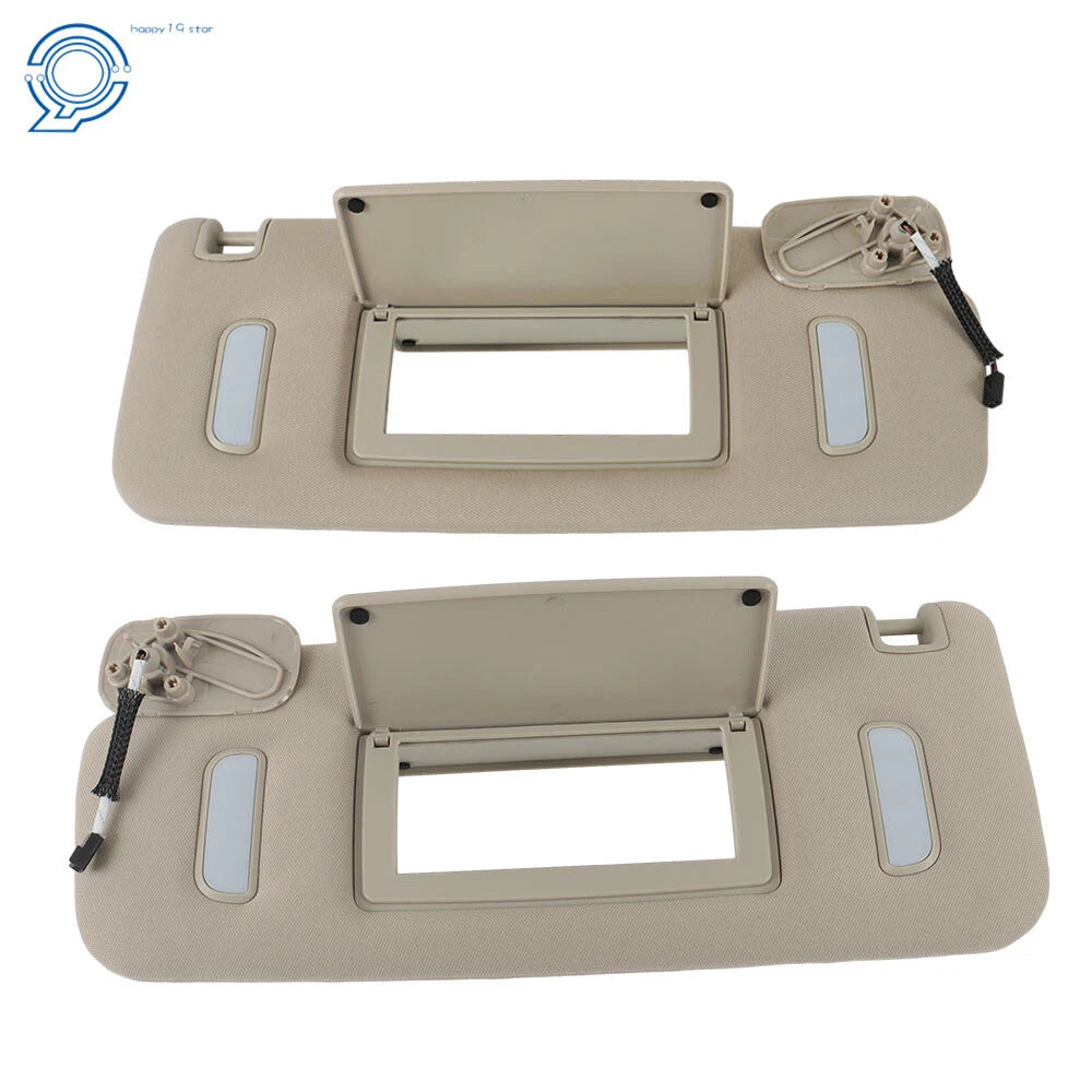 Set of 2 Gray Sun Visors for Chevrolet Silverado Sierra Tahoe Yukon (2007–2014)