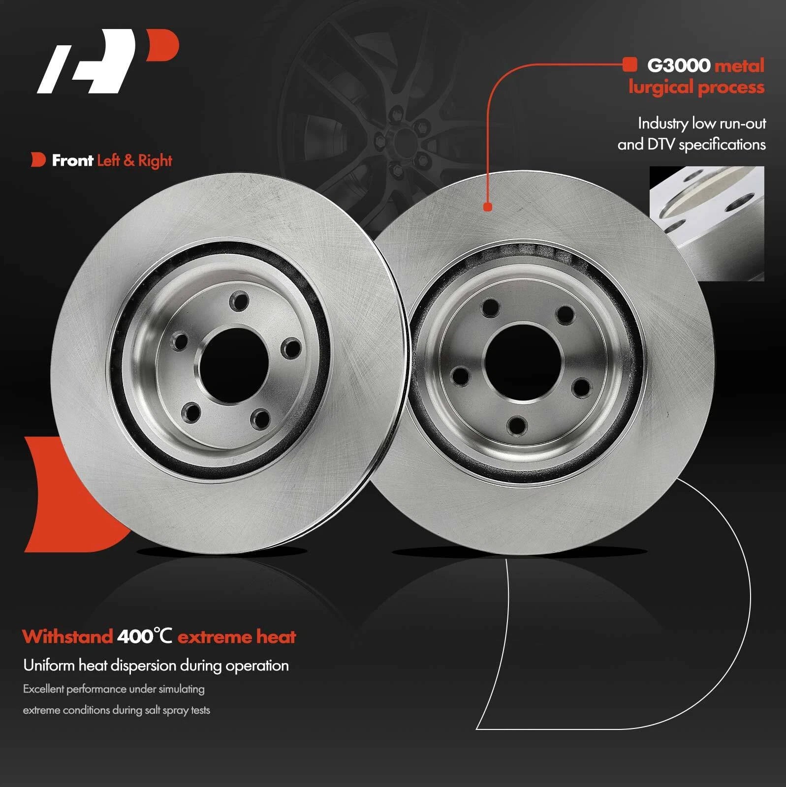 Front Disc Brake Rotors for Chevrolet HHR (2009–2010) & Cobalt (2008–2010)