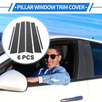 6 x Door Pillar Window Trim for Hyundai Creta Ix25 Carbon Fiber Black