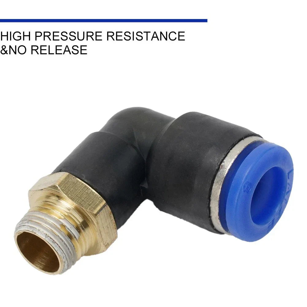 10 x External Thread Elbow Quick Connector 1/8 L Fitting Connector