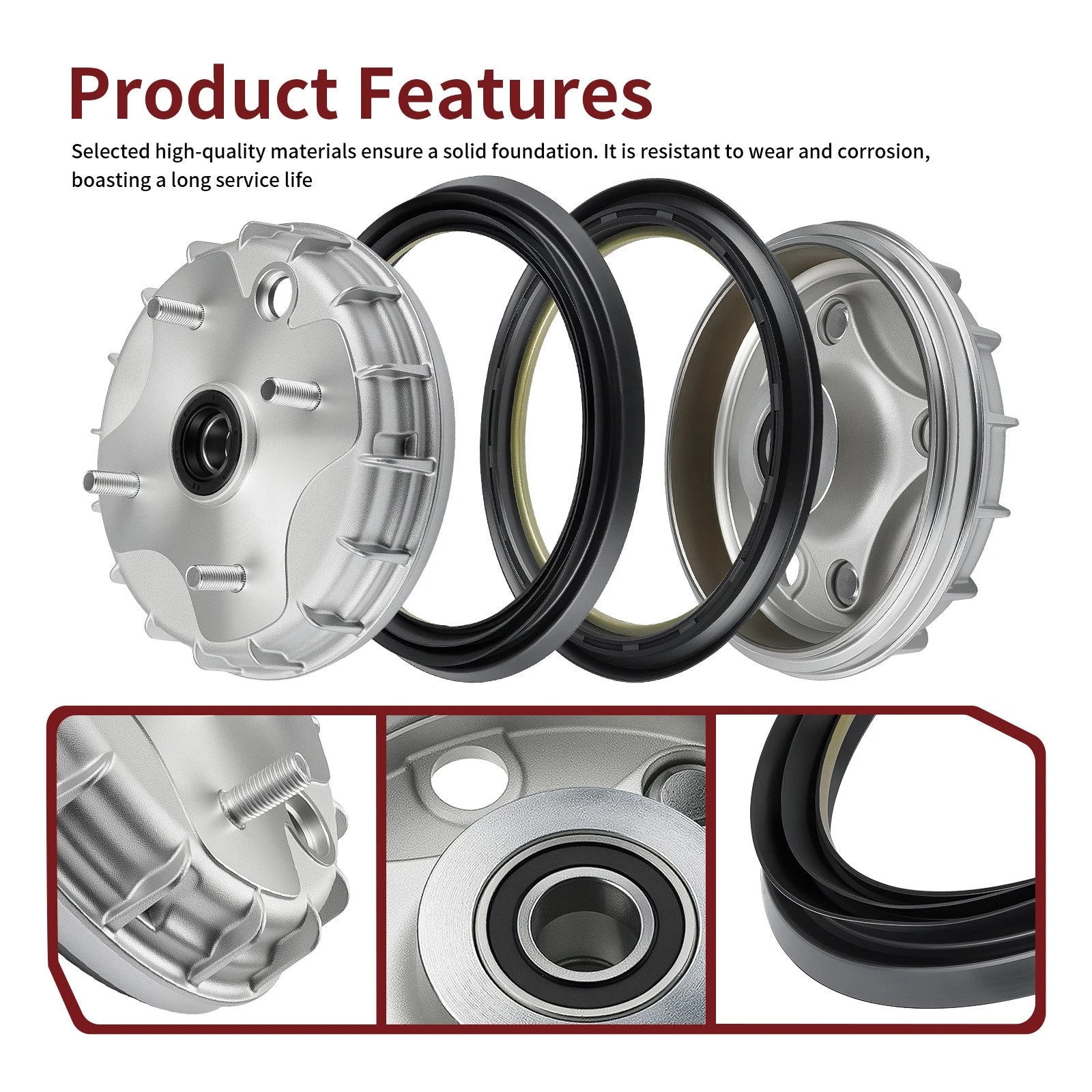 2 Front Brake Drums w/ Seal for Honda Rancher 350 TE TM 2000–2006 44600-HN4-670