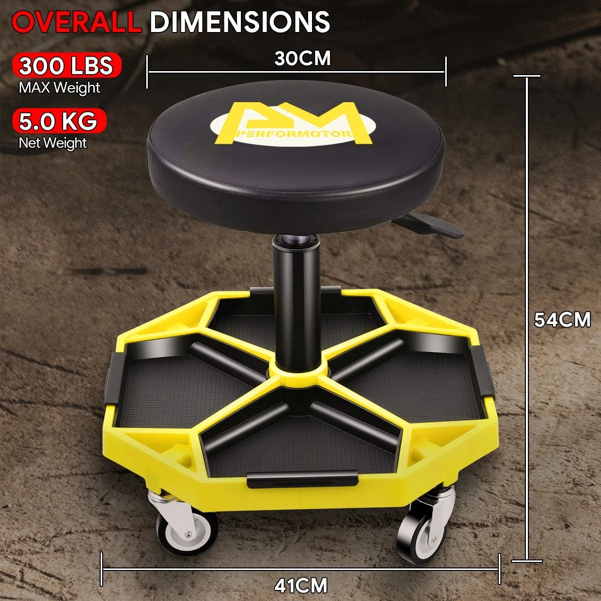 Adjustable Mechanics Roller Seat for Universal Use (15.74"-21.25")