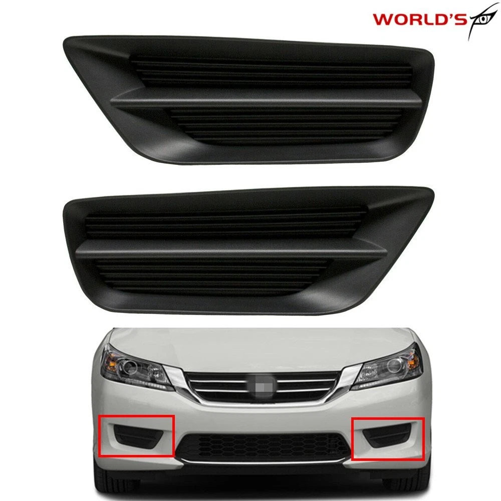 Set of 2 Black Fog Light Covers for Honda Accord Sedan (2013–2015)