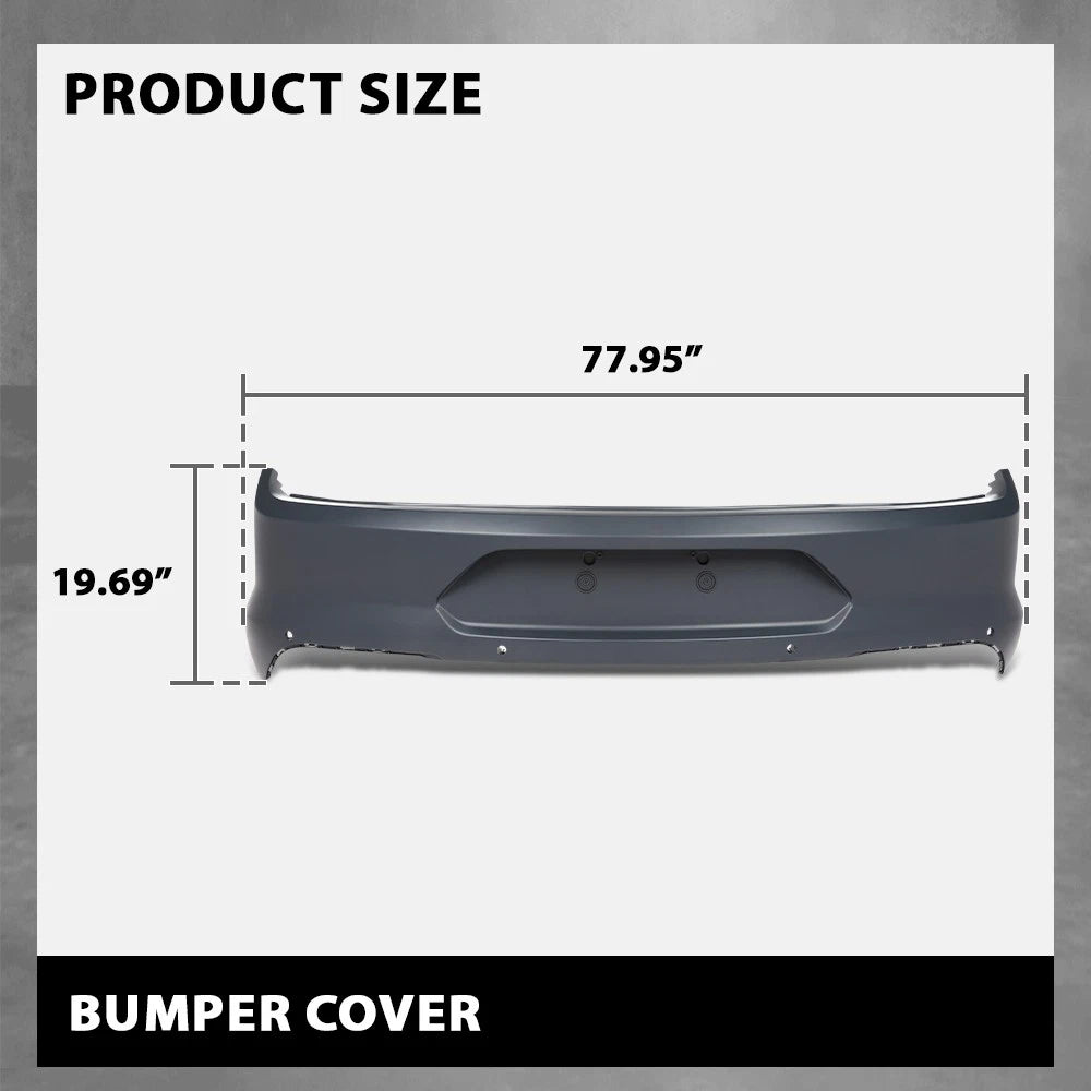 Rear Bumper Cover for Ford Mustang (2018–2023) with Park Sensor Holes