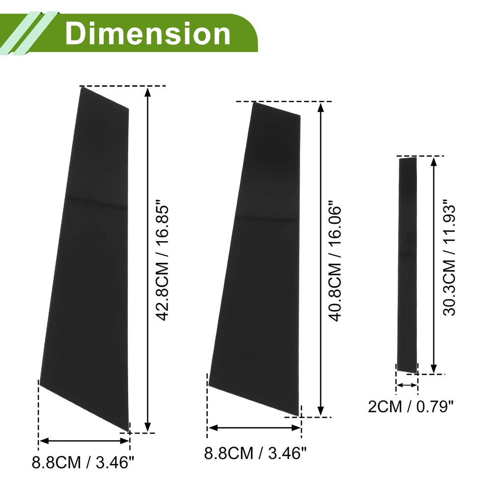 Set of 6 Door Pillar Window Trim for BMW 1-Series (2017–2021) Black