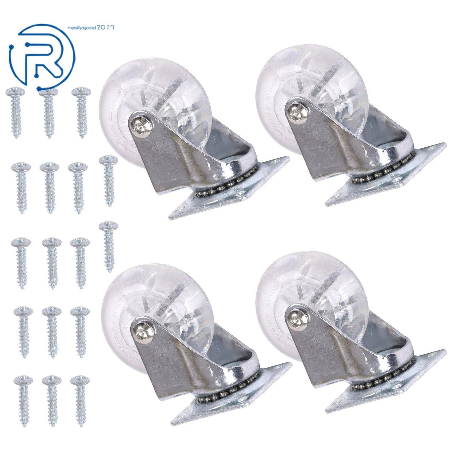 Set of 4 Casters for Bookcase 4" with 360-Degree Swivel