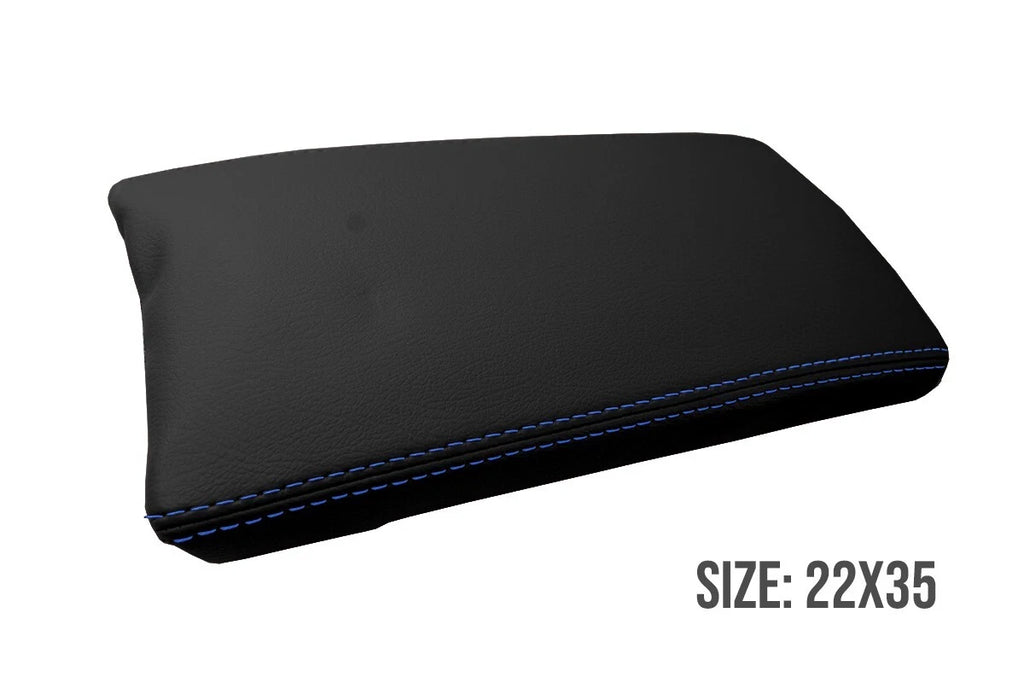 Leather Console Lid Armrest Cover for Toyota Prius (2010–2015) Blue Stitch