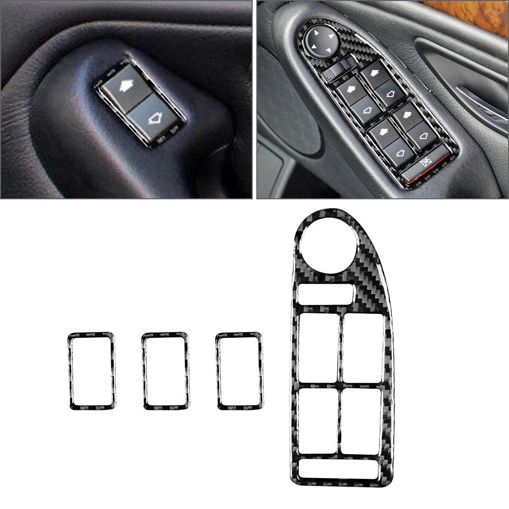 Carbon Fiber Window Lift Switch Button Cover Trim for BMW 5 Series M5 (1996–2003)