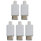 5pcs USB 3.1 Type C Male Plug PCB Board Welding Line with Shell