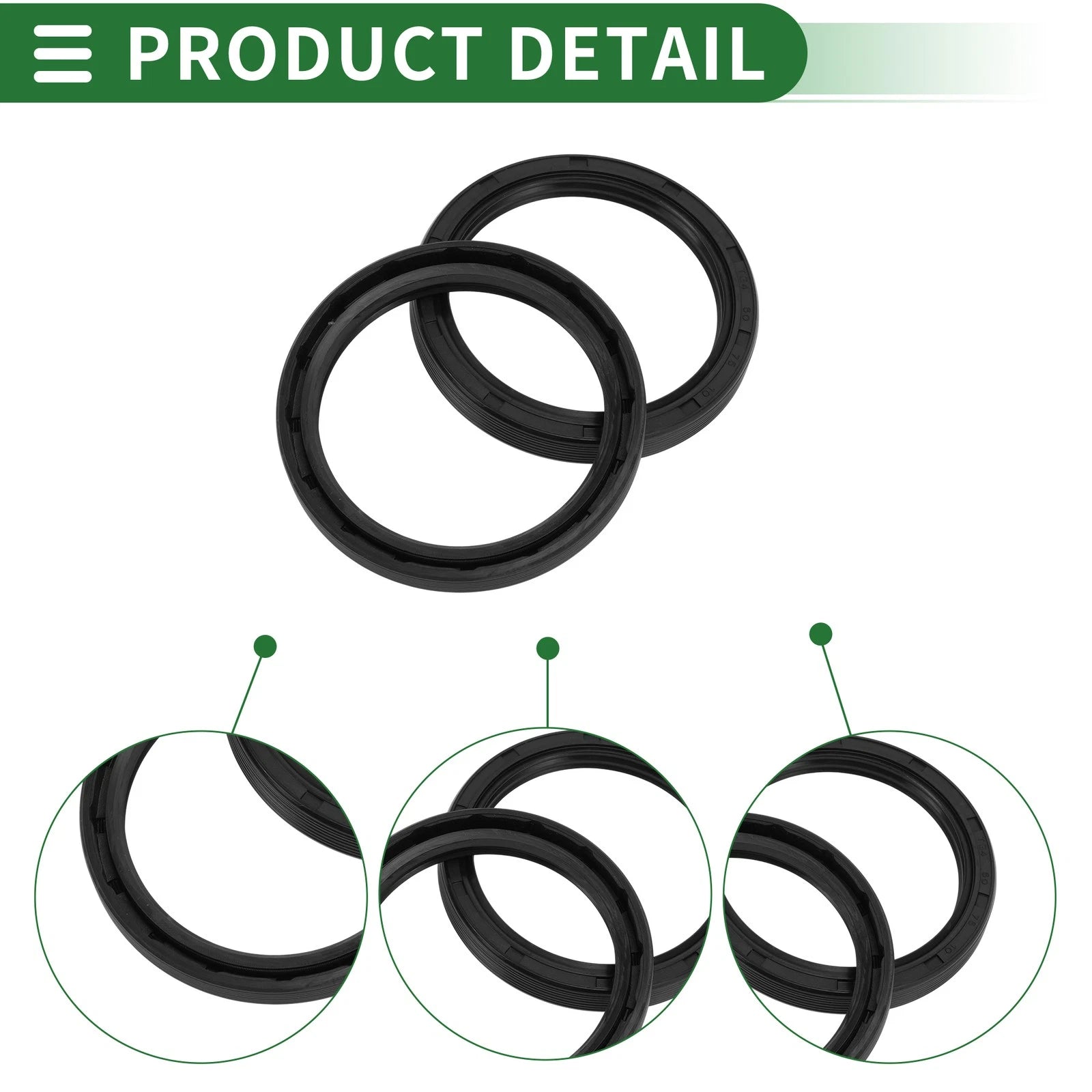 Oil Seal for [Make Model] (60x75x10mm) NBR Rubber High Pressure Black