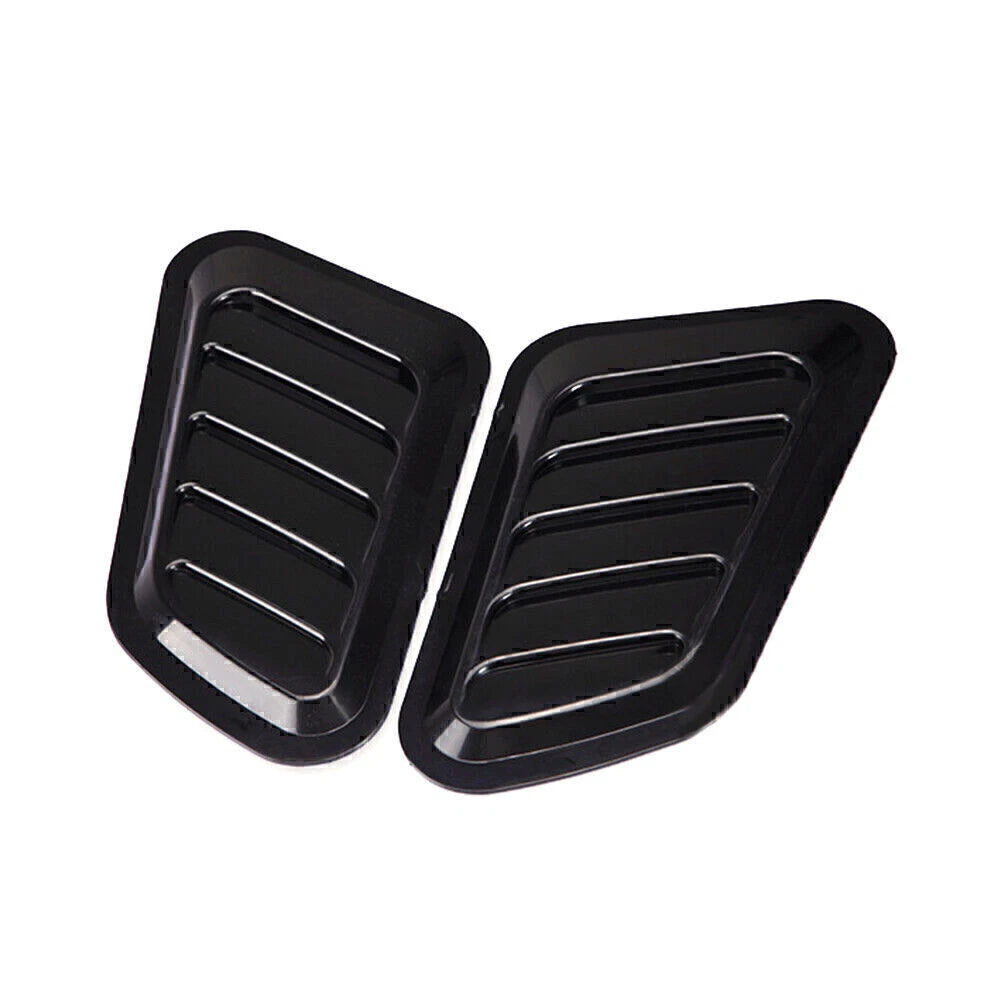 2X Air Flow Intake Hood Scoop Vent Cover Universal Black