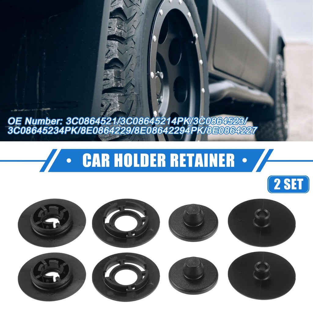 2 Kits Car Holder Retainer for Volkswagen Audi (Plastic Black) 637516356149