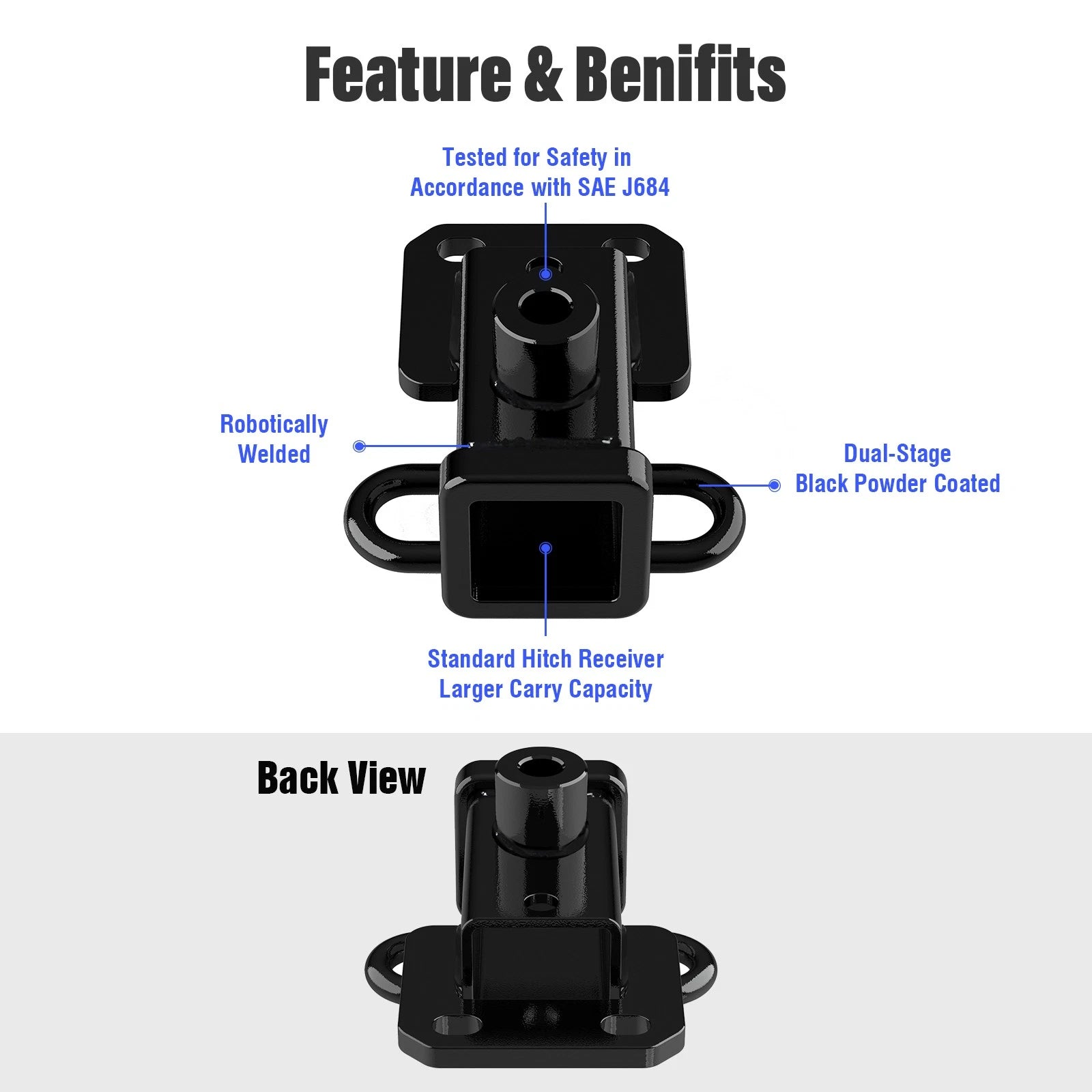 2 Inch Receiver Trailer Towing Hitch for Ram 1500 (2019-2026)