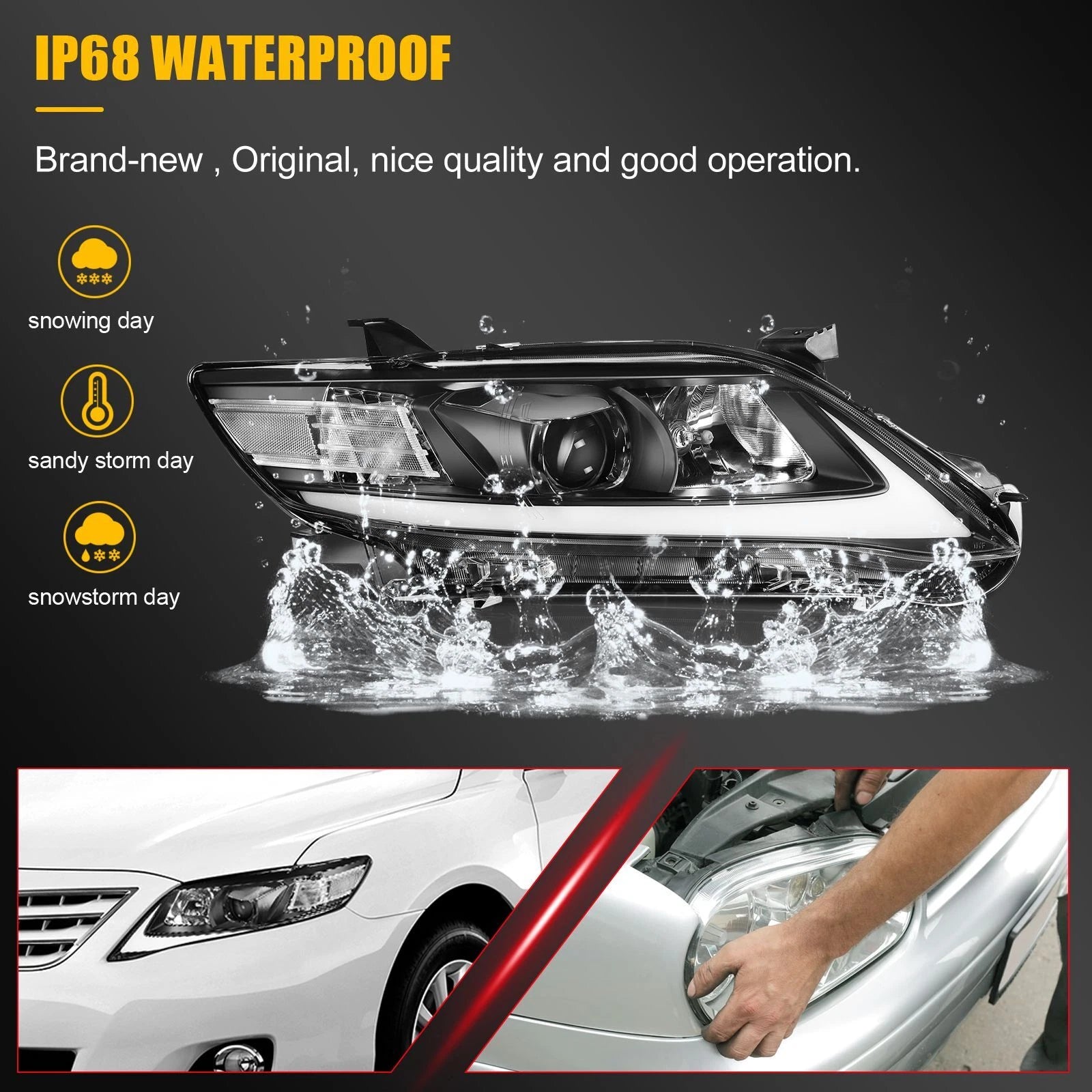 LED Headlights for Toyota Camry (2010–2011) with Sequential Turn Signal