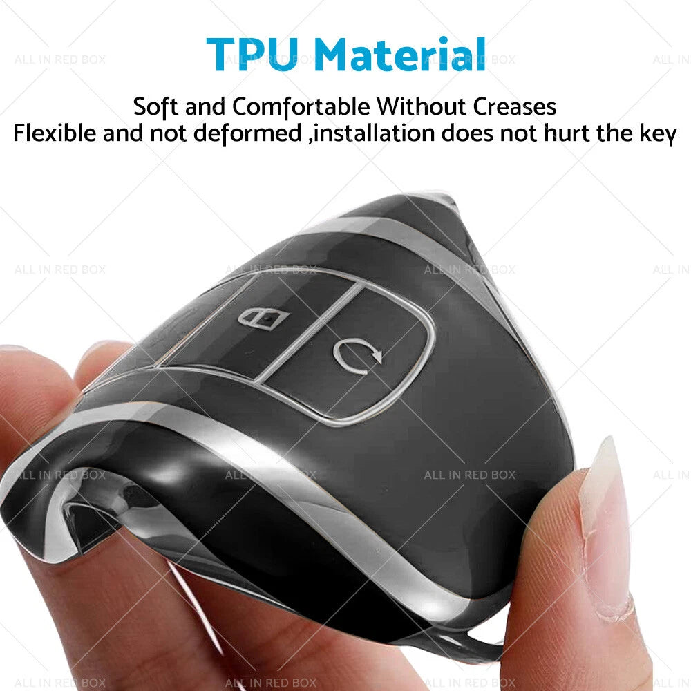Remote Key Fob Case Cover for Chery Omoda 5 (2022–2023) Black Silver TPU