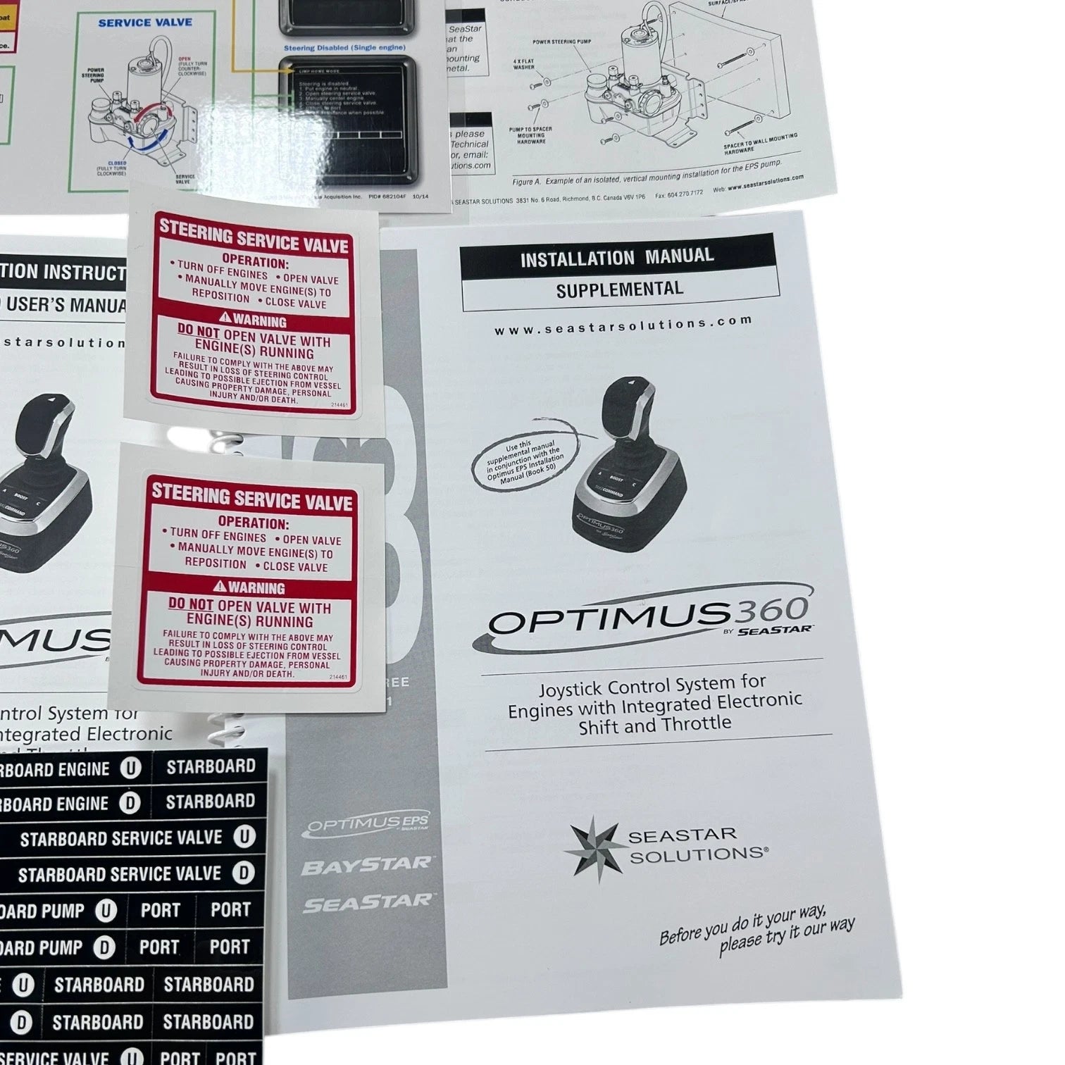 Steering Pump Mounting Manual for Seastar Solutions EL1715, Optimus 360
