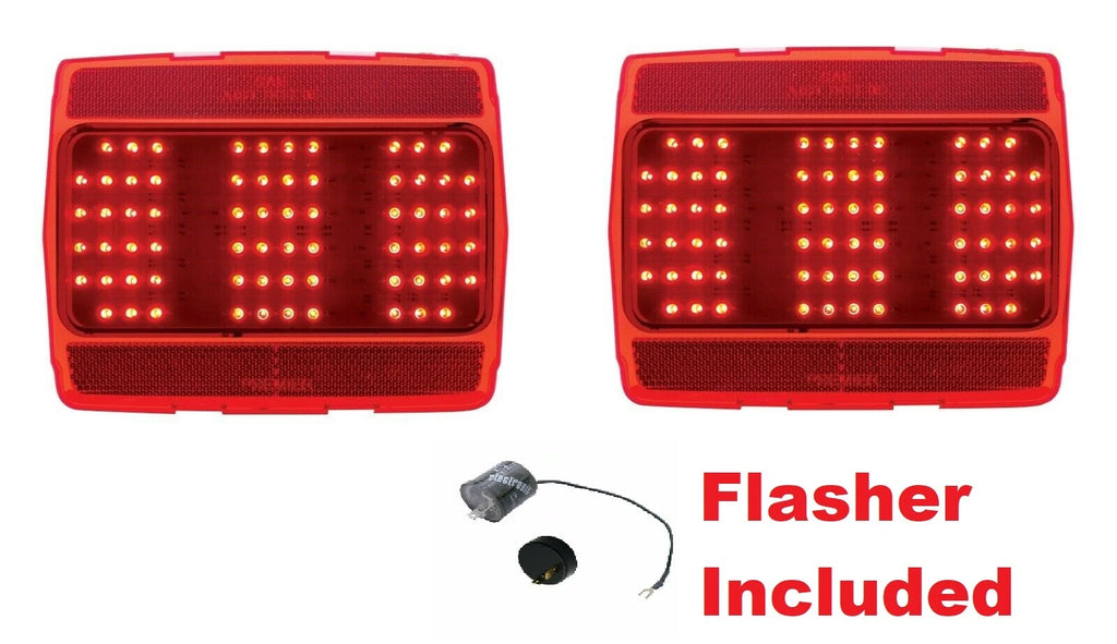 LED Tail Lights Pair w Flasher for Ford Mustang (1964–1966)