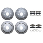 Front Rear Brake Kit with Drilled Rotors & TRW Pro Ceramic Pads for Cadillac Chevy GMC V8