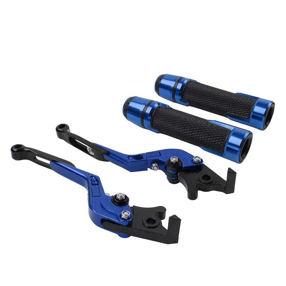 Blue Extendable Brake Clutch Levers Grips Set for Kawasaki Z1000 (2010-2023)