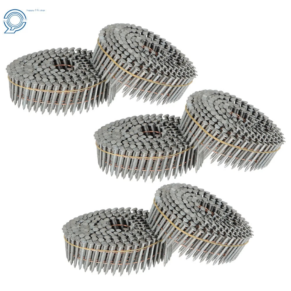 Set of 3600 Ring Shank Galvanized Collated Wire Coil Siding Nails