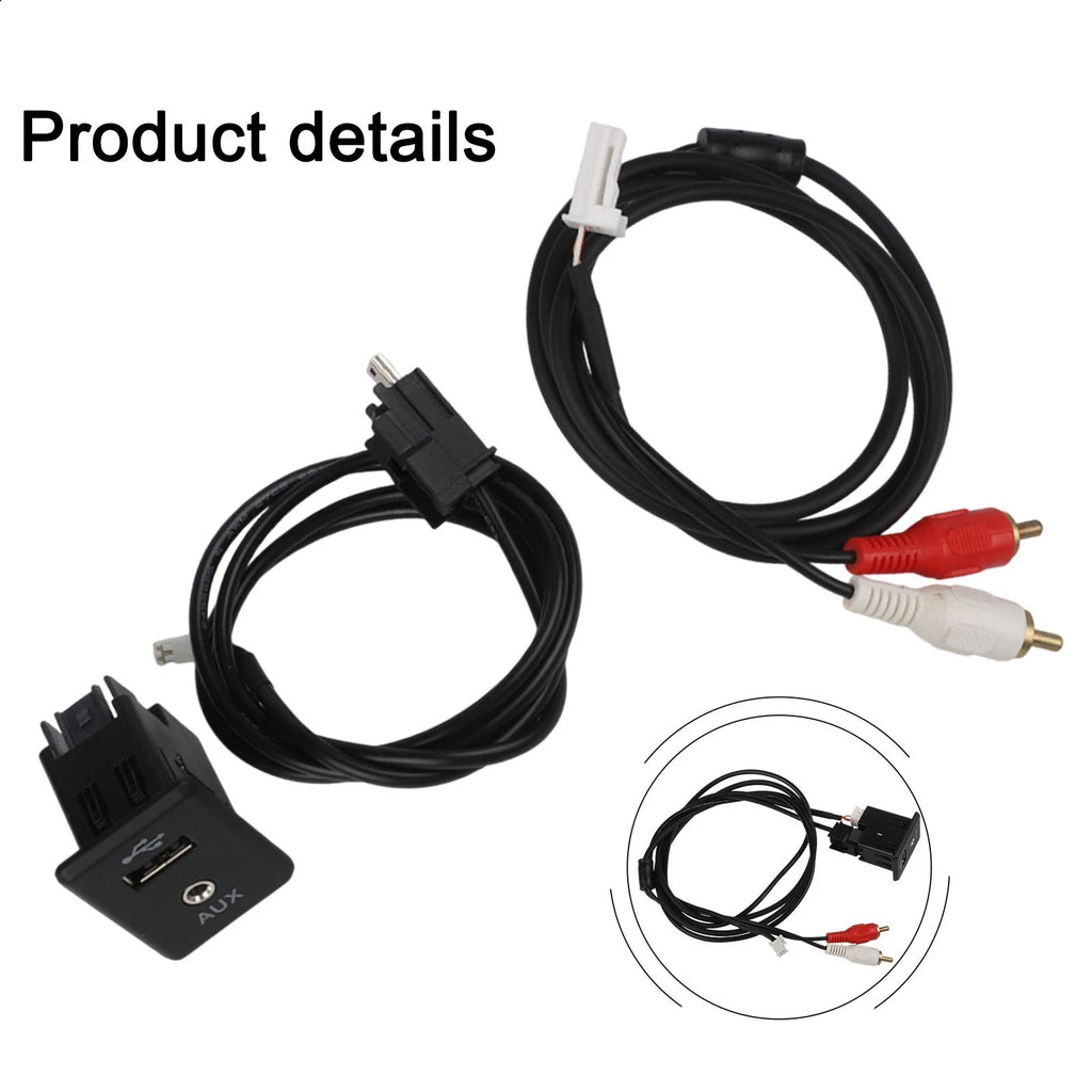 AUX Socket and Cable for Nissan Rogue Altima Frontier (2014–2023)