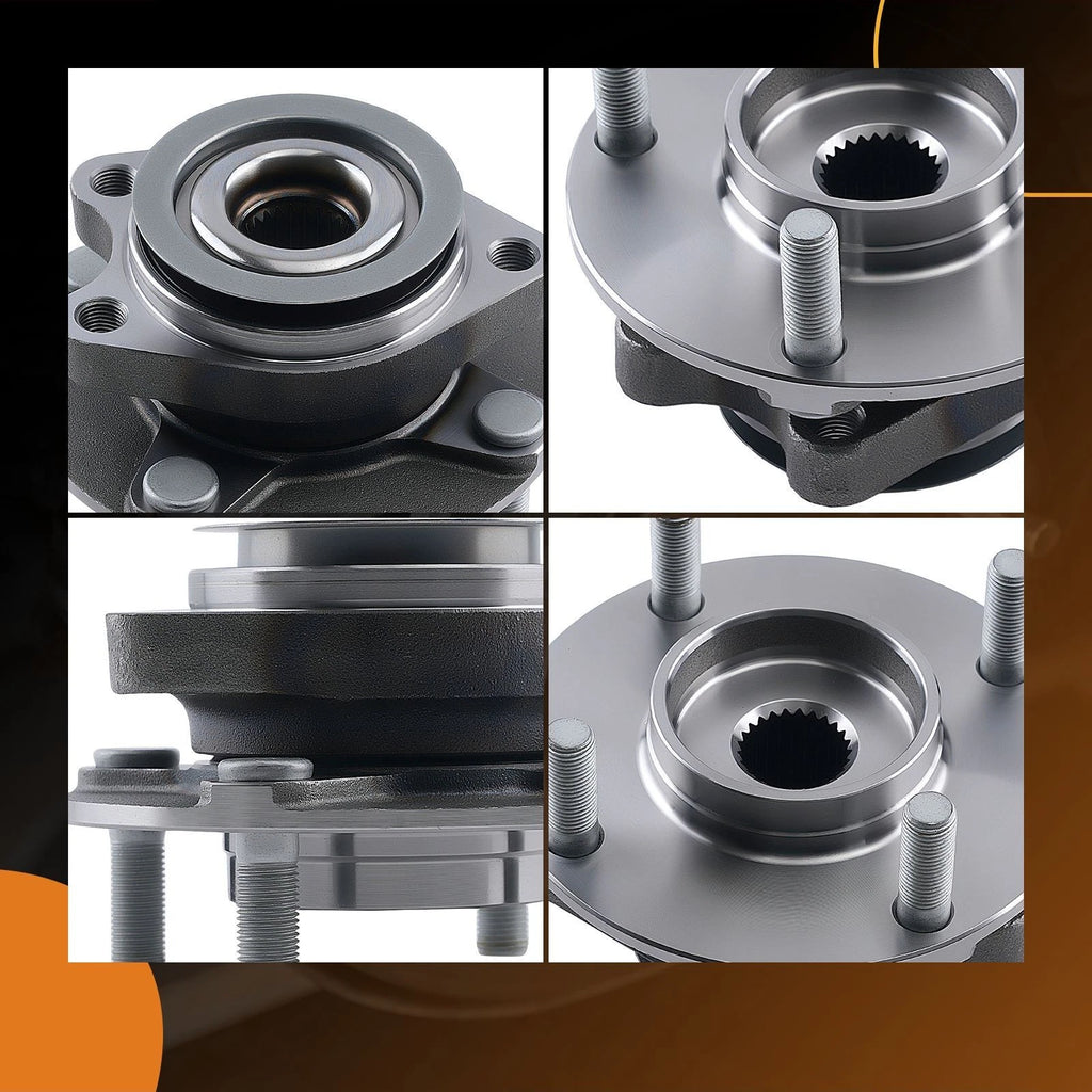 Front L&R Wheel Hub & Bearing Assembly for Nissan Versa (2007–2012) WE60515 ABS