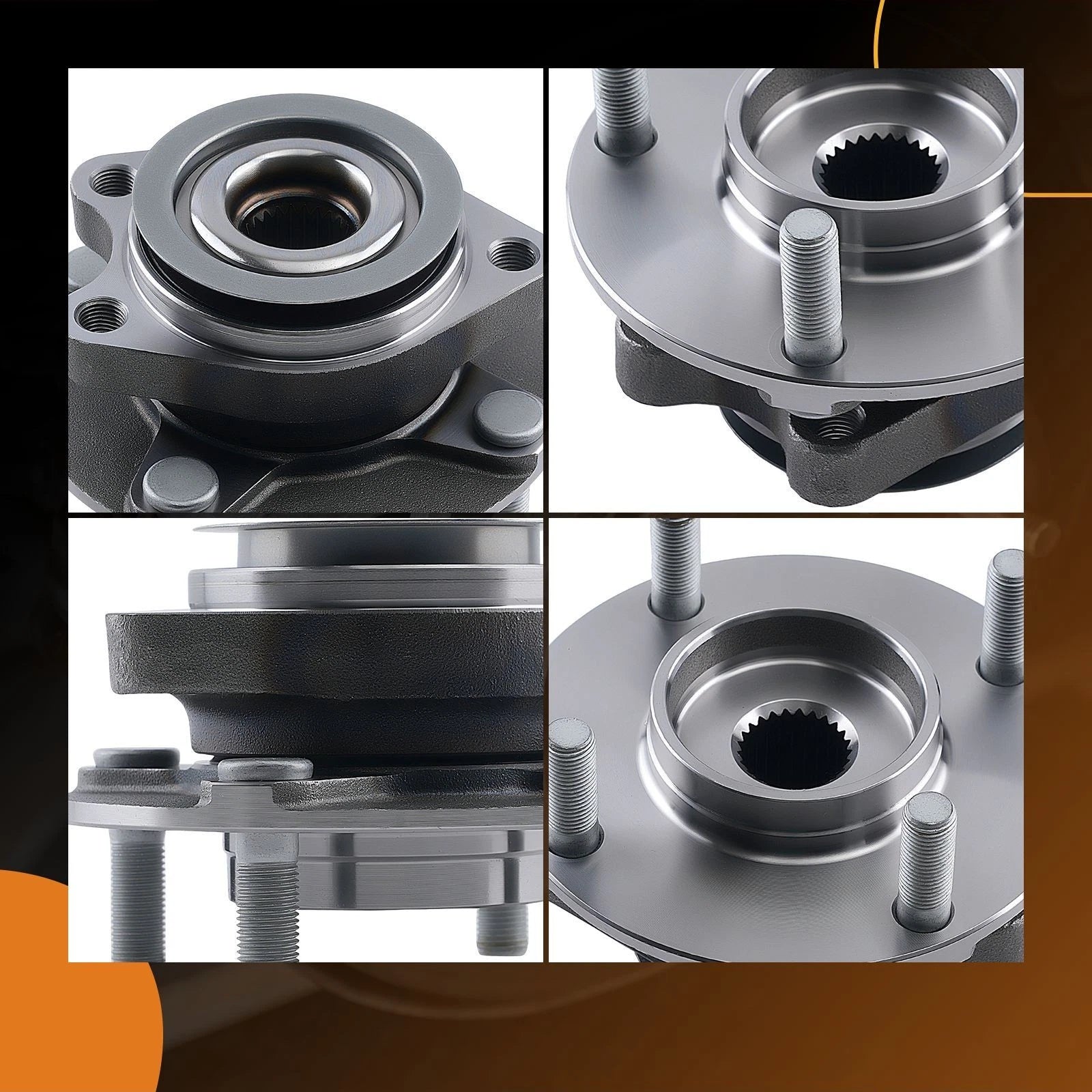 Front L&R Wheel Hub & Bearing Assembly for Nissan Versa (2007–2012) WE60515 ABS