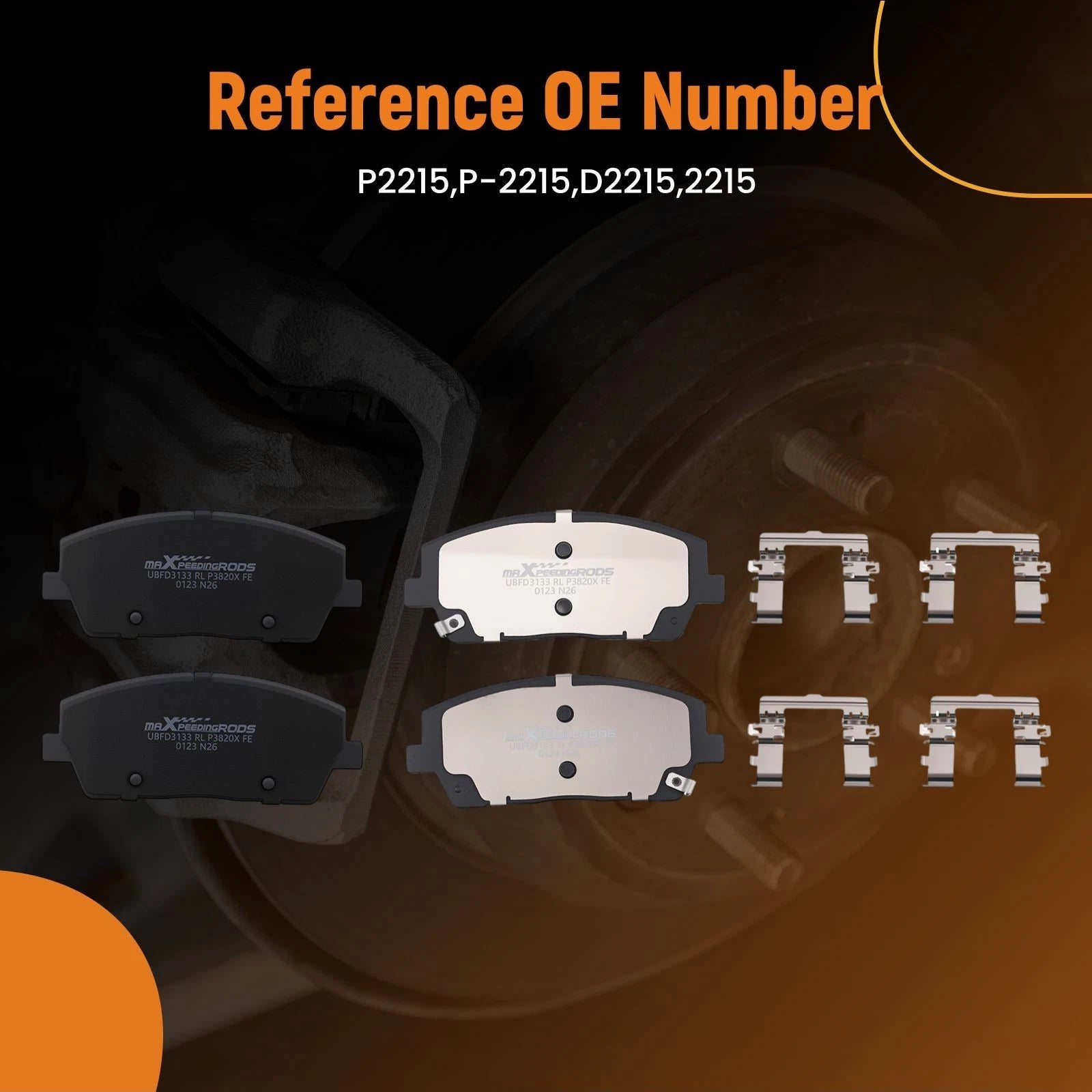Set of 2 Front Brake Pads for Hyundai Palisade, Kia Telluride (2020–2025)